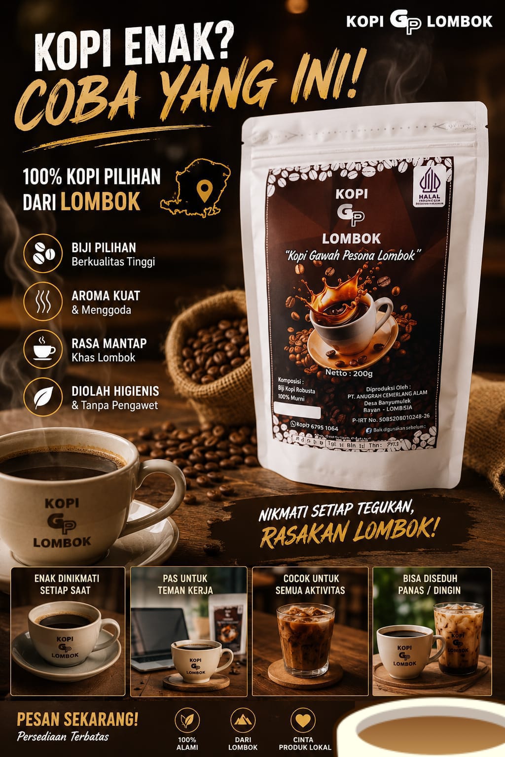 Foto produk Kopi Gp Lombok asli dari PT ANUGERAH DICKY ALFAJAR Lombok Utara